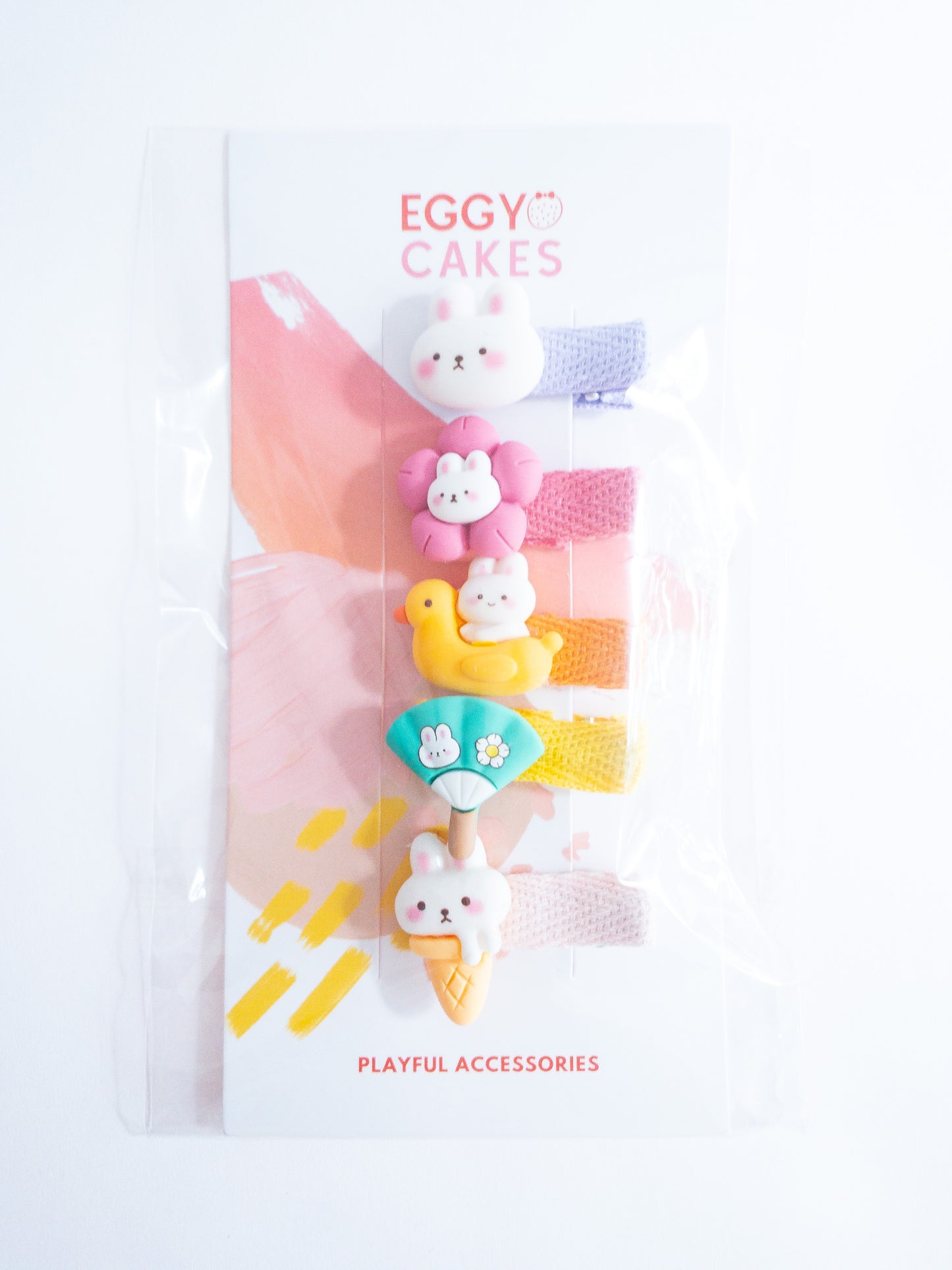 Melty Ice Cream Bunny Hair Clips