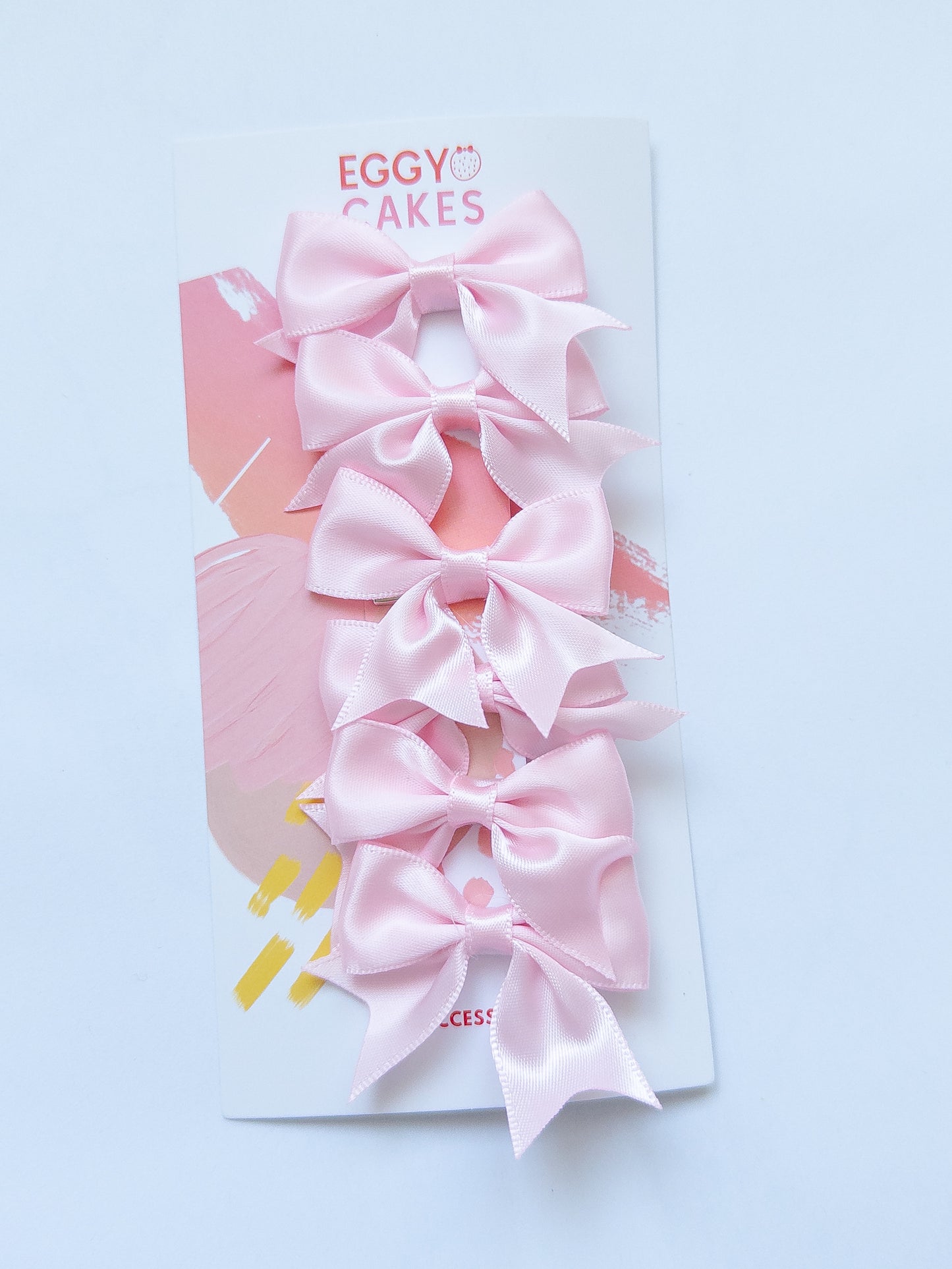 Baby Pink Bow Hair Clip Set