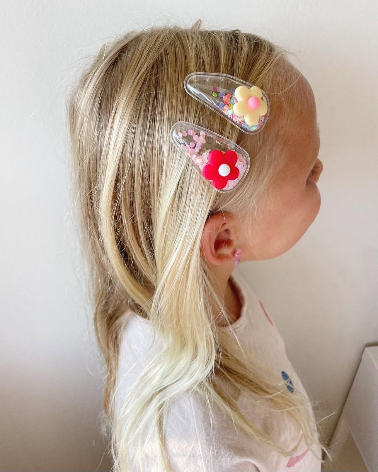 Flower Confetti Shaker Hair Clips
