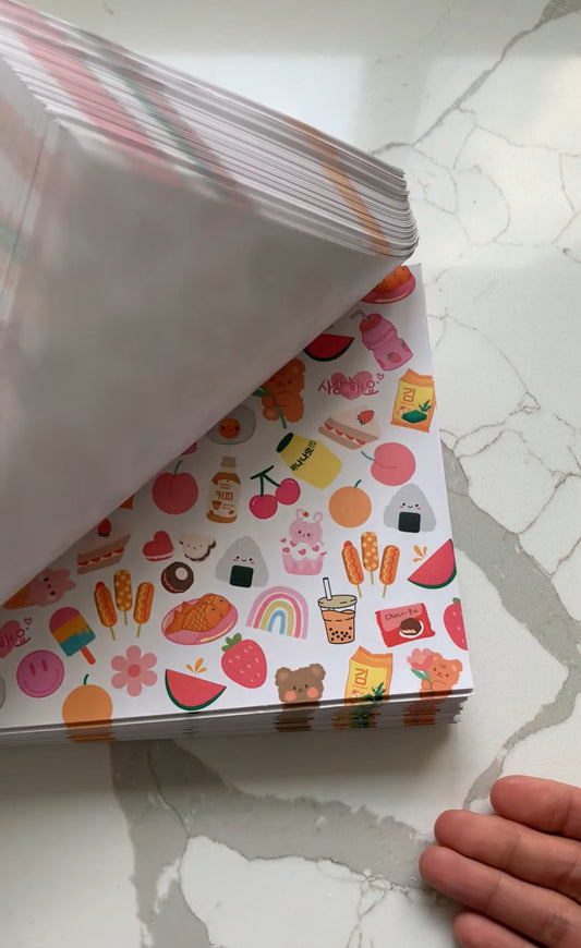 Cutie Foodie Eggy Cakes Paper - 5 Sheets