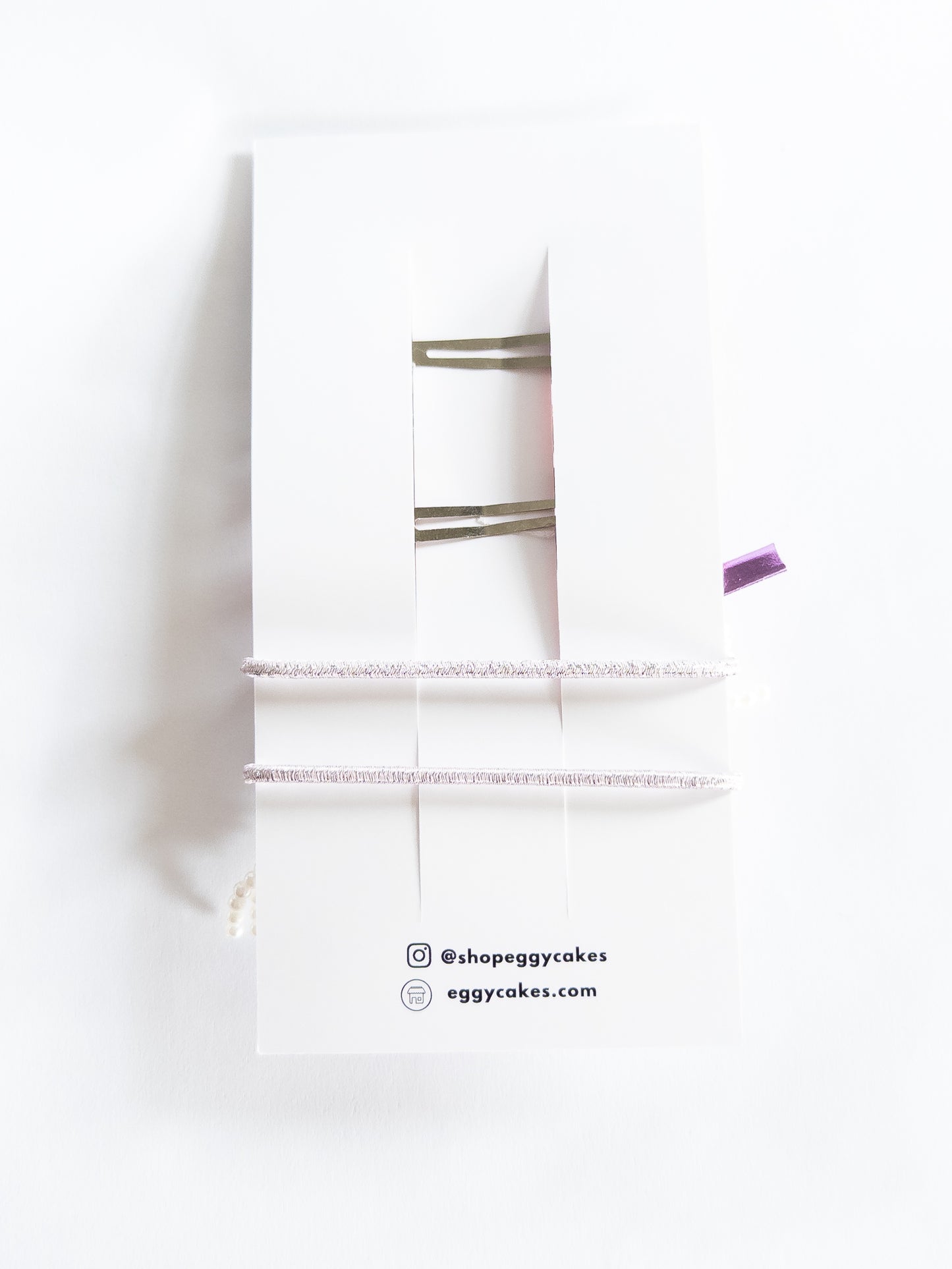 Metallic and Pearl Beaded Bow Hair Clip and Ties Set