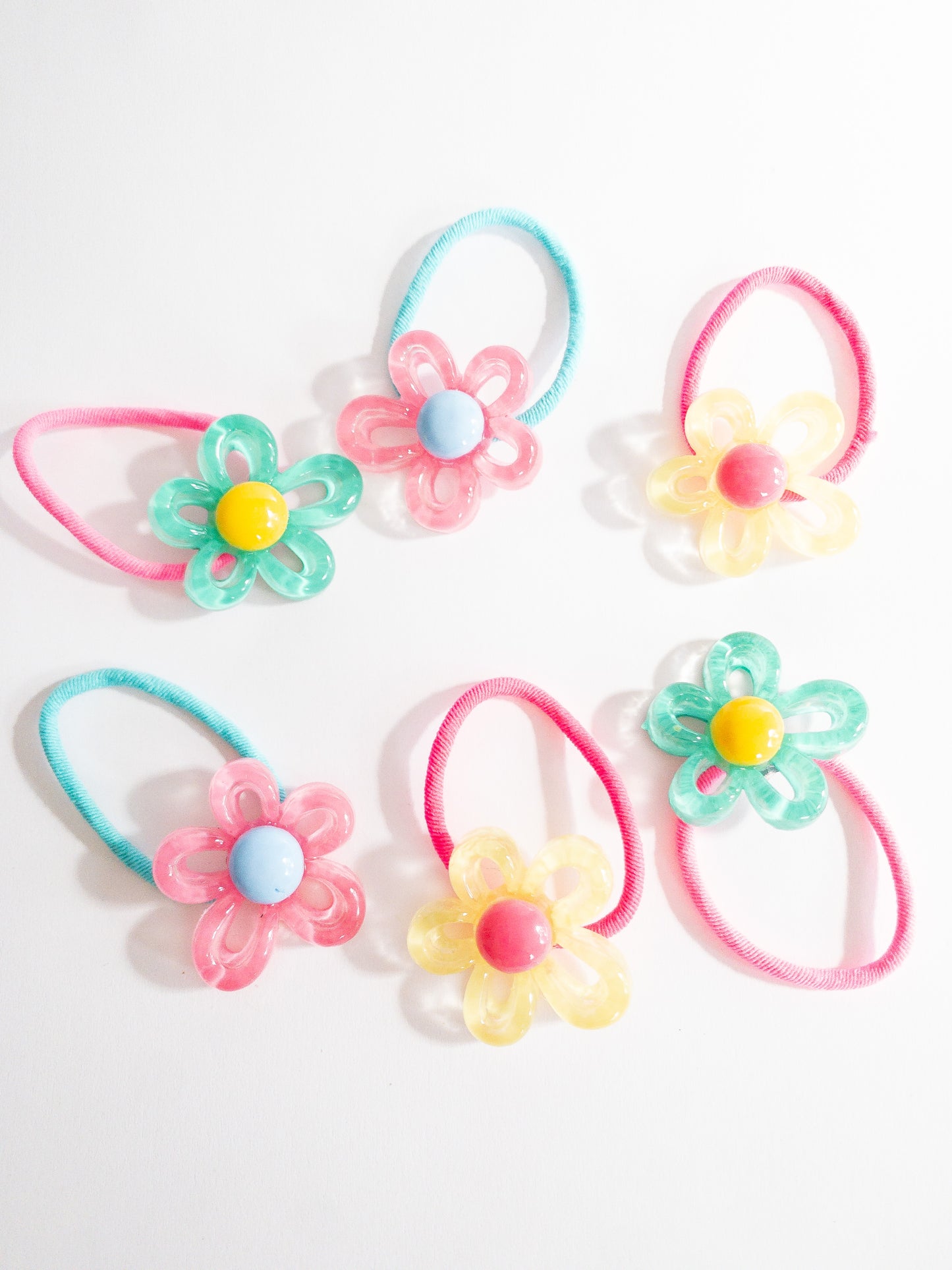 Outlined Candy Flower Hair Ties