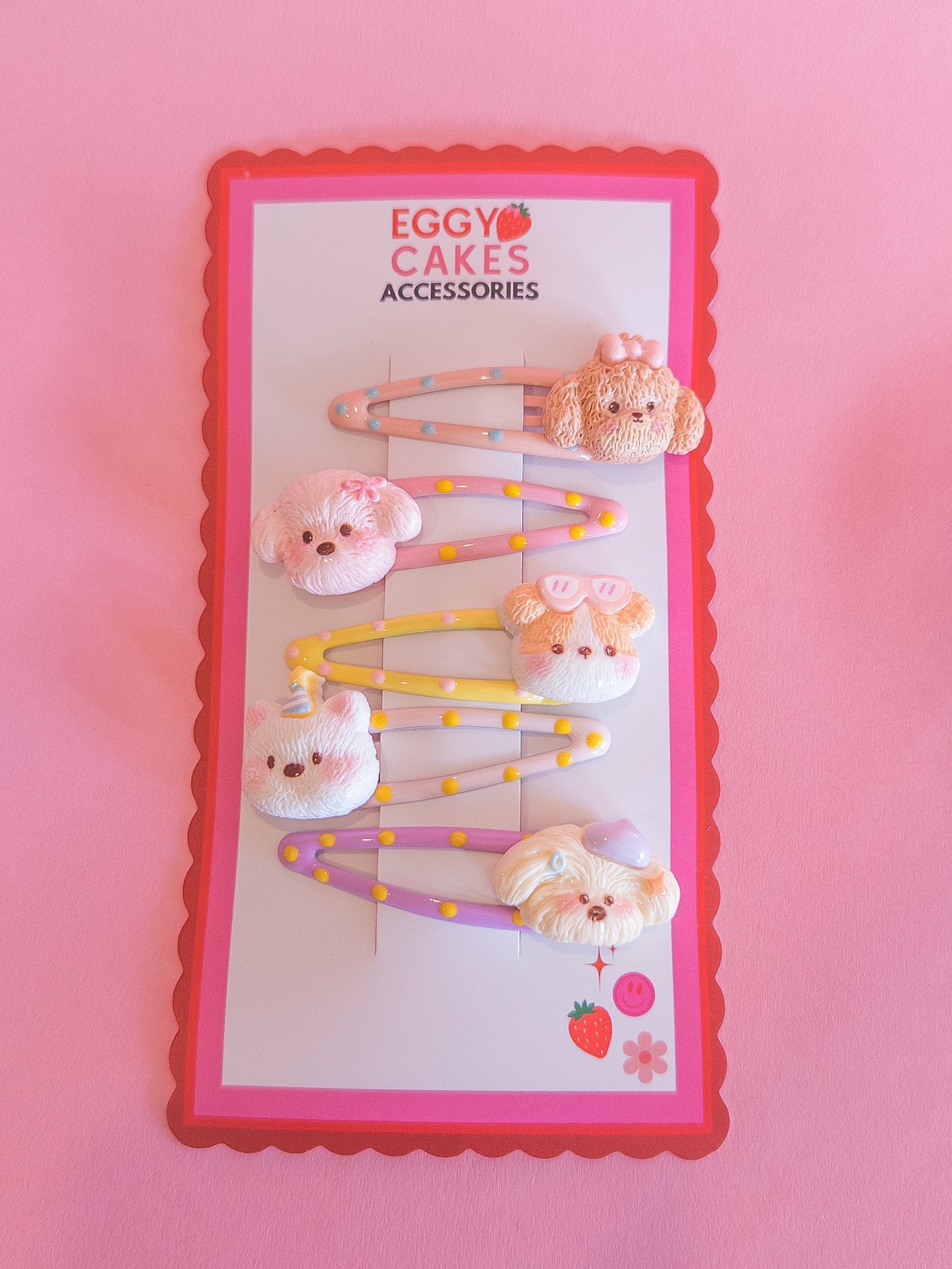 Puppy Love Polka Dot Hair Clips