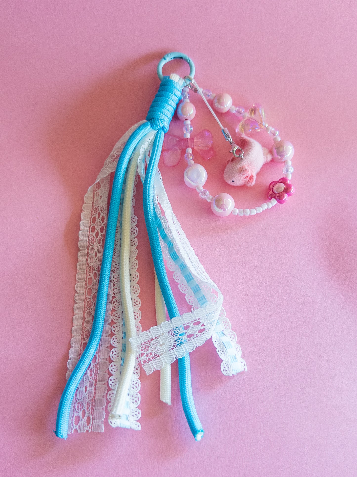 Fuzzy Pink Axolotl Backpack/Bag Charm