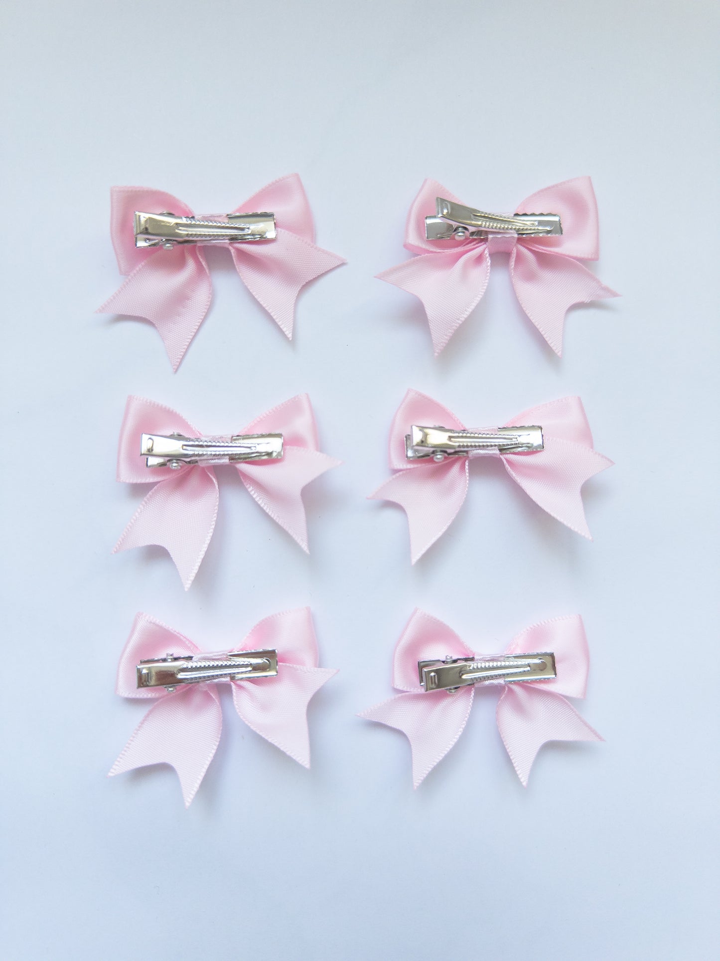 Baby Pink Bow Hair Clip Set