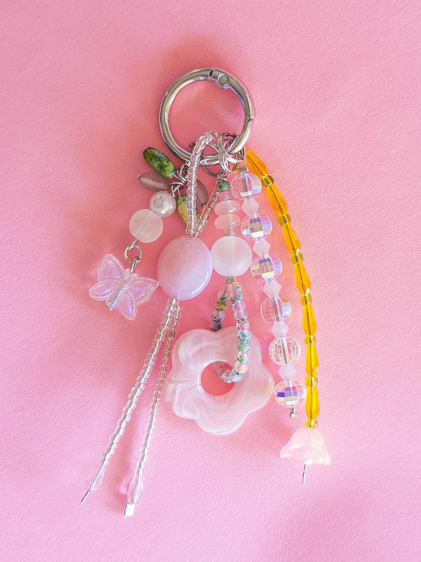 Beaded Butterfly Garden Bag Charm