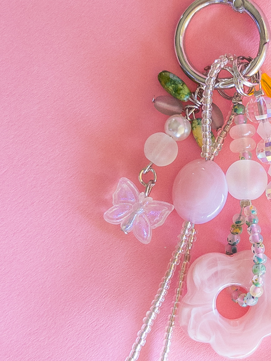 Beaded Butterfly Garden Bag Charm