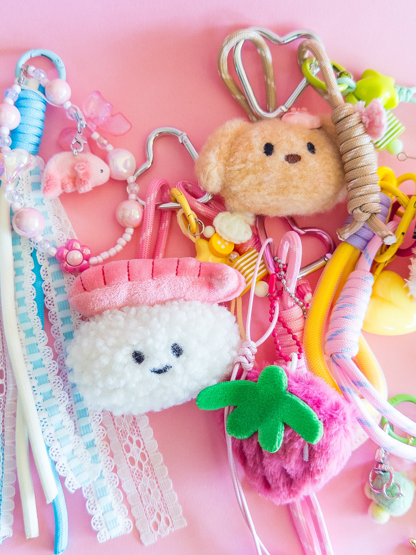 Fuzzy Pink Axolotl Backpack/Bag Charm