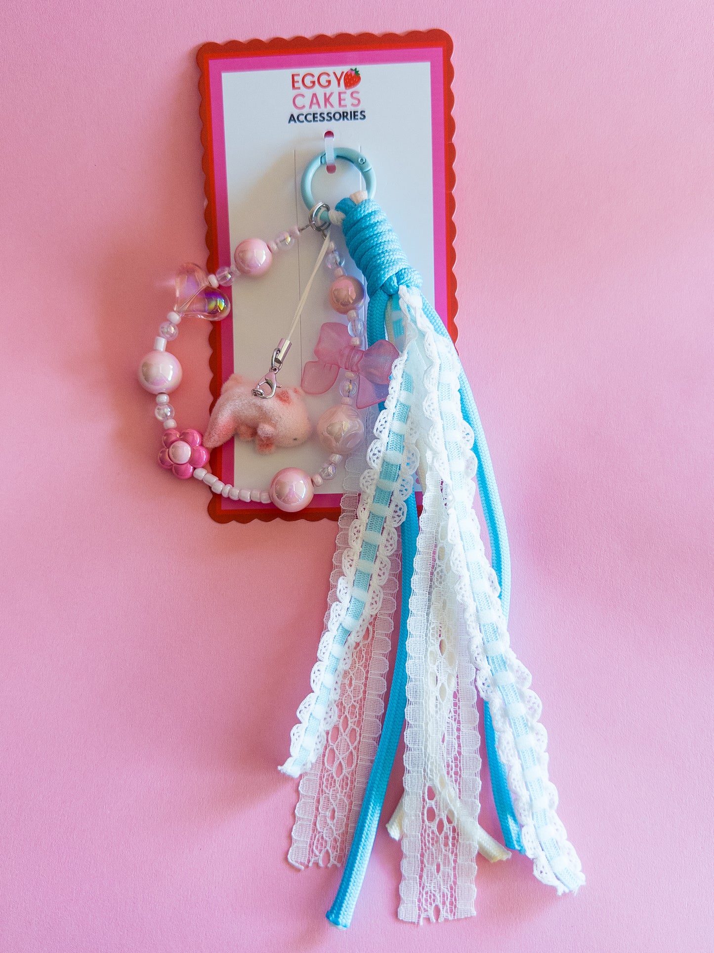 Fuzzy Pink Axolotl Backpack/Bag Charm