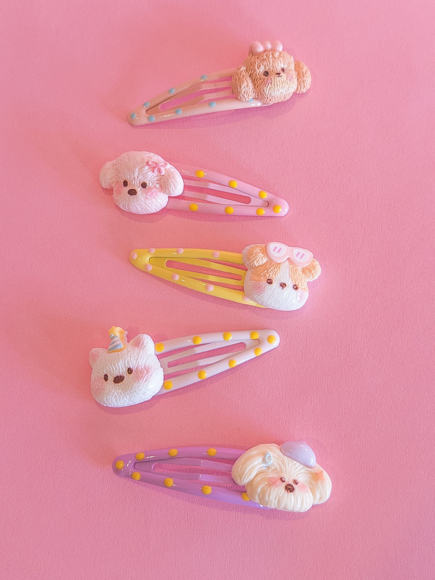 Puppy Love Polka Dot Hair Clips