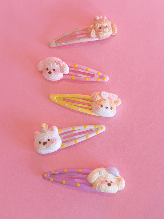 Puppy Love Polka Dot Hair Clips
