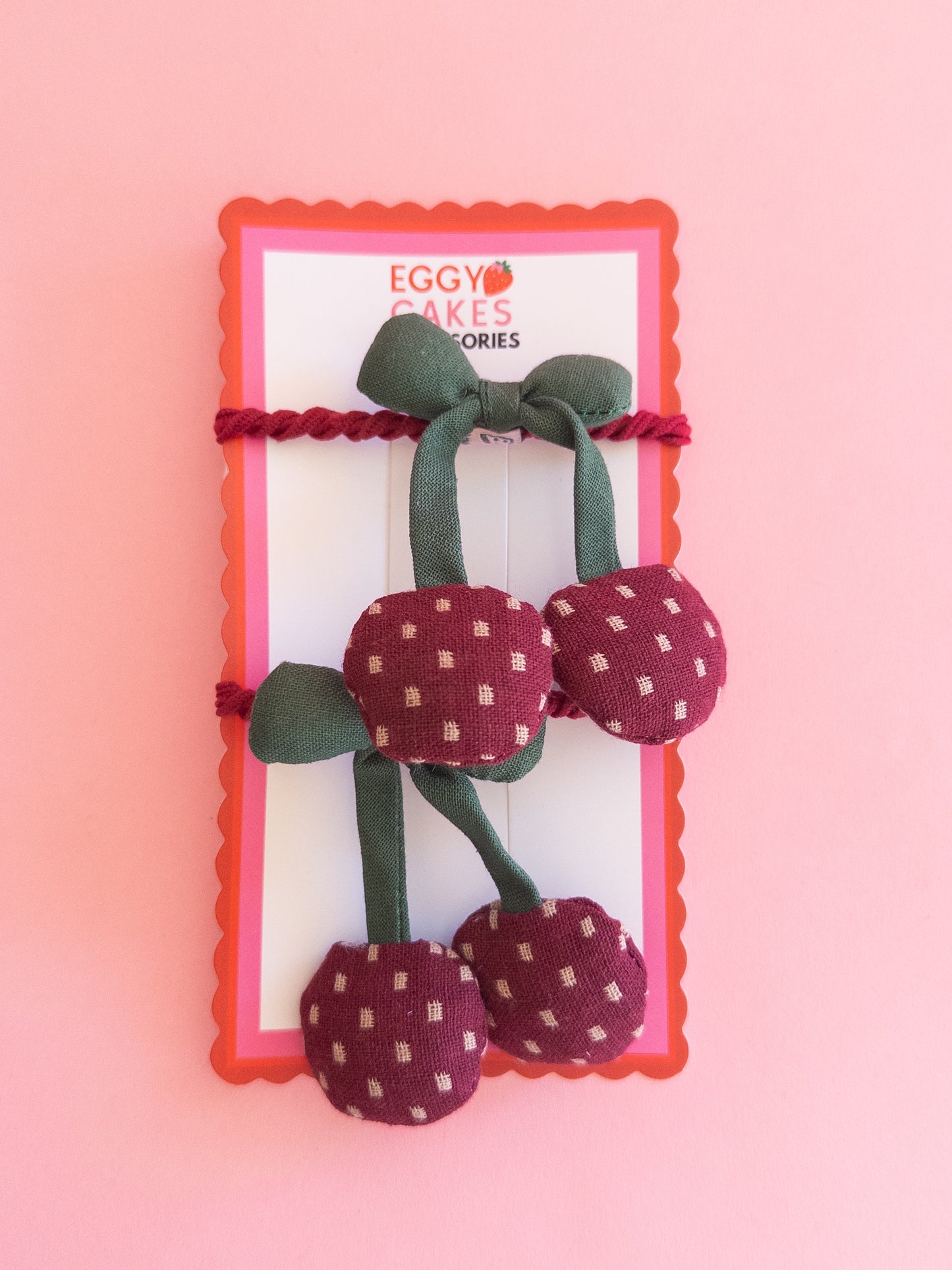 Fabric Cherry Hair Ties