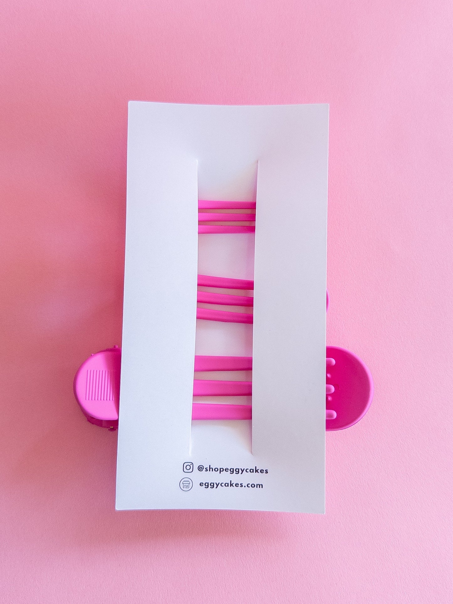 Neon Pink Flat Claw Clip Trio