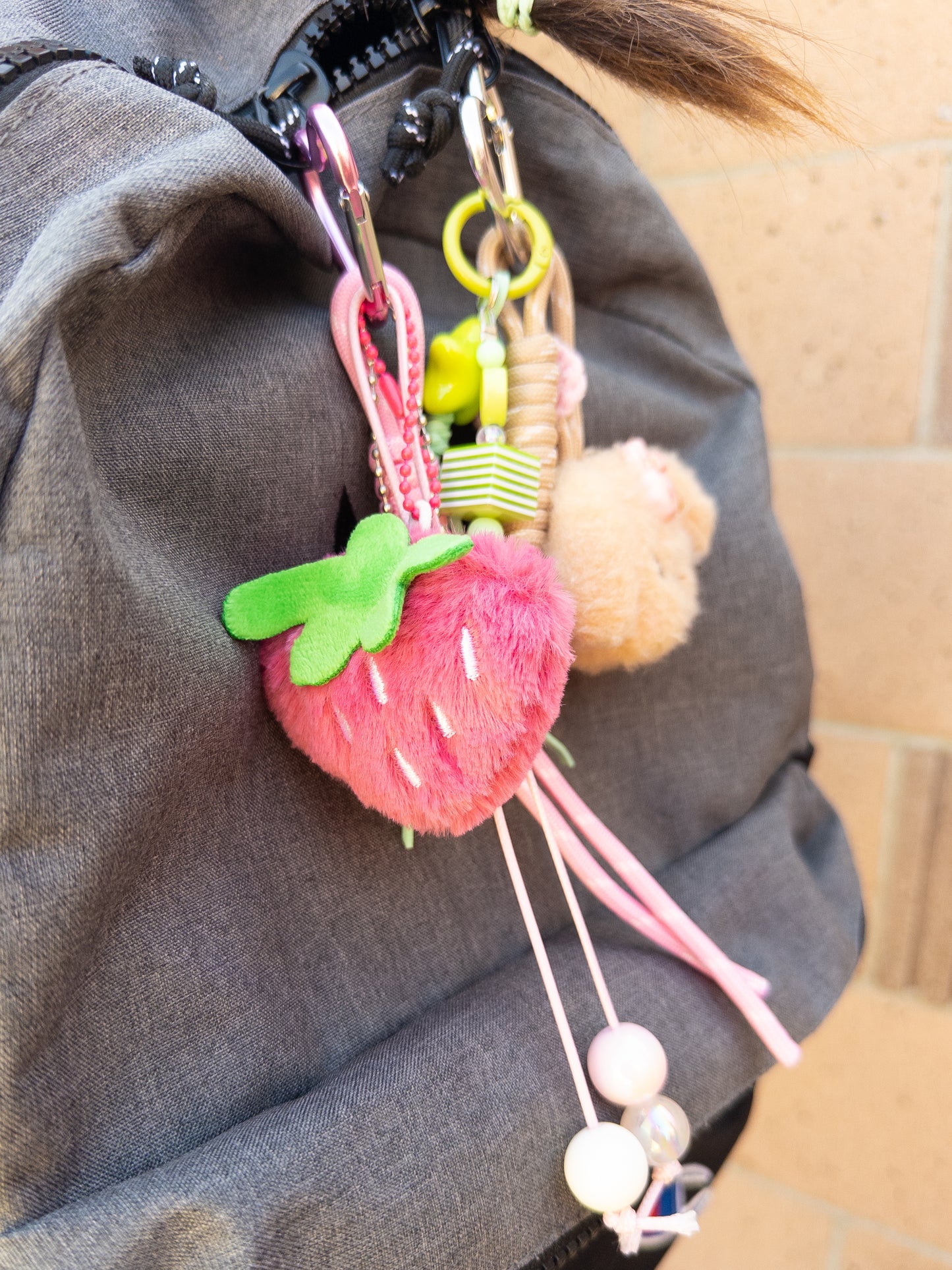 Plushie Strawberry Backpack/Bag Charm