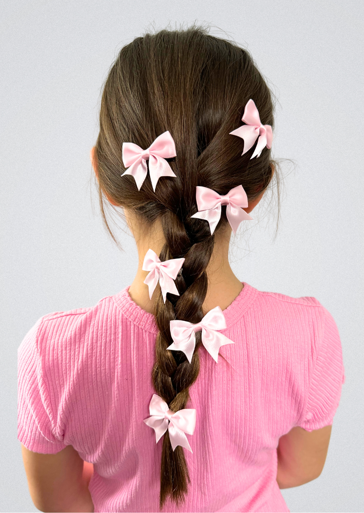 Baby Pink Bow Hair Clip Set