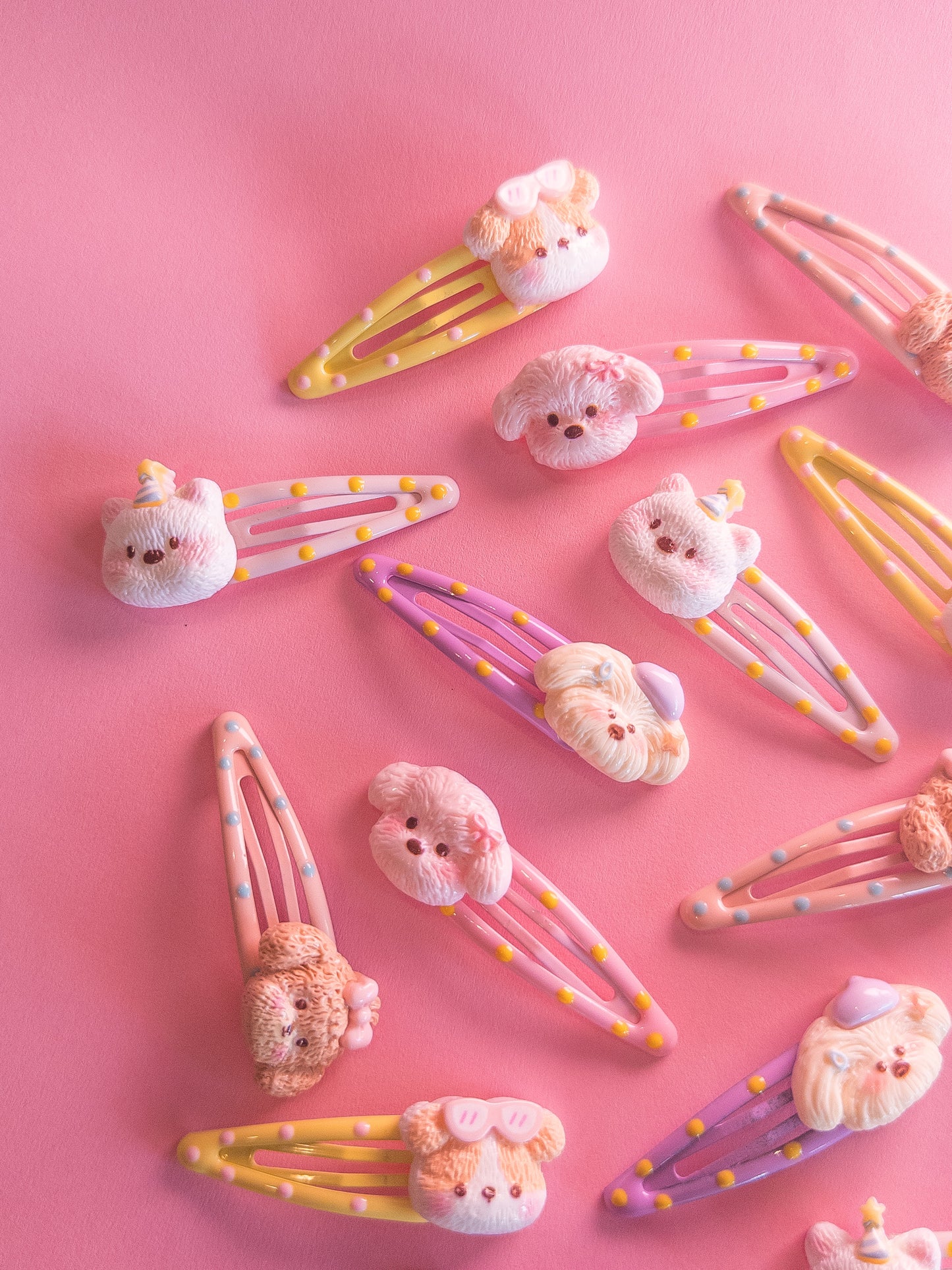 Puppy Love Polka Dot Hair Clips