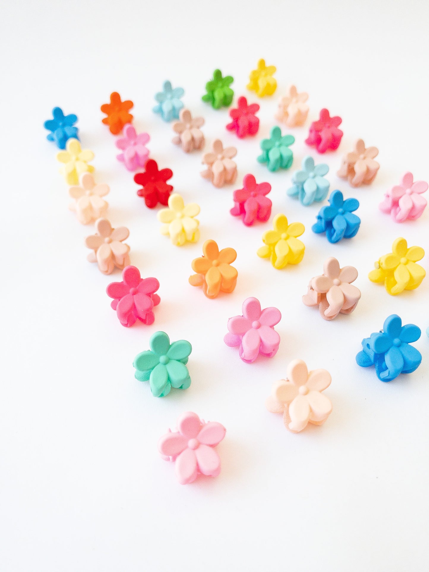 Mini Flower Hair Clips - 36 Pack