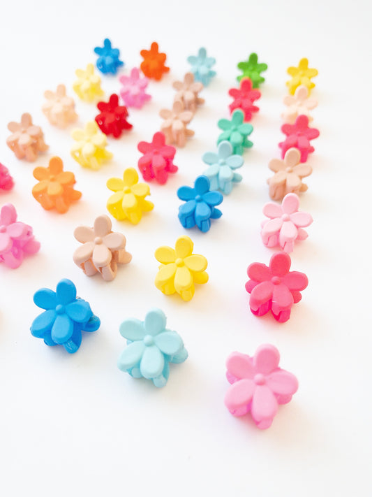 Mini Flower Hair Clips - 36 Pack