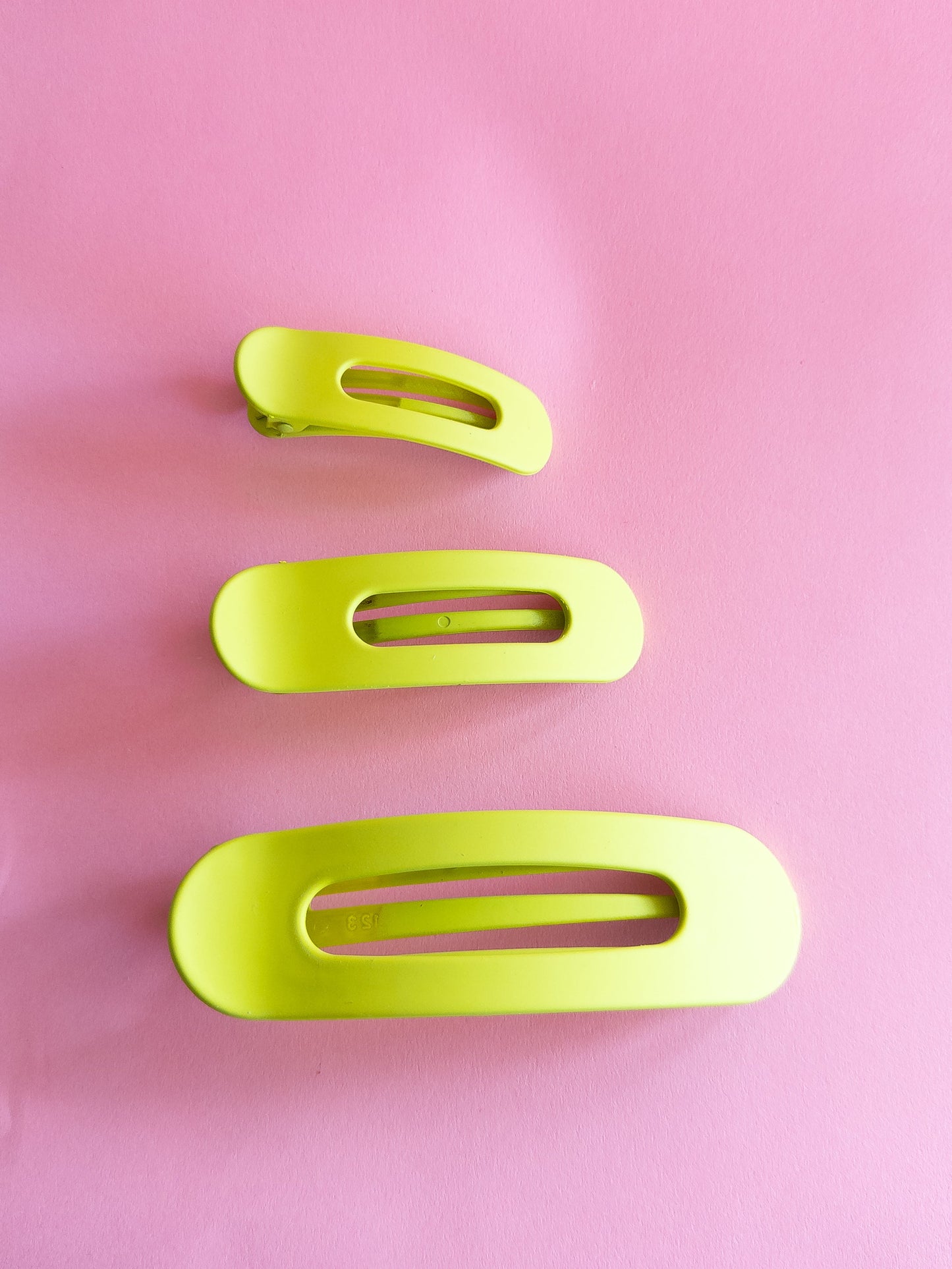 Neon Green Flat Claw Clip Trio