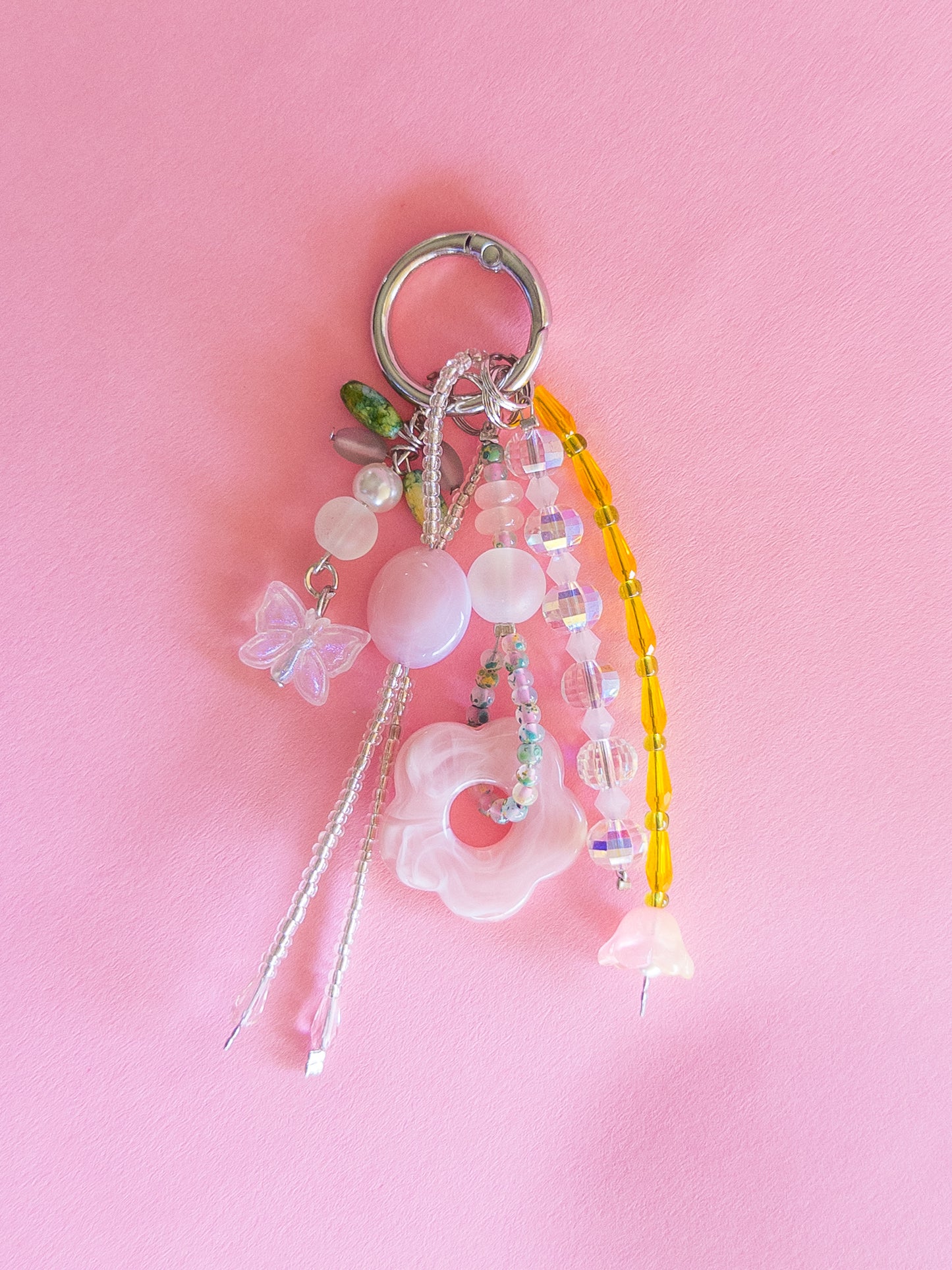Beaded Butterfly Garden Bag Charm