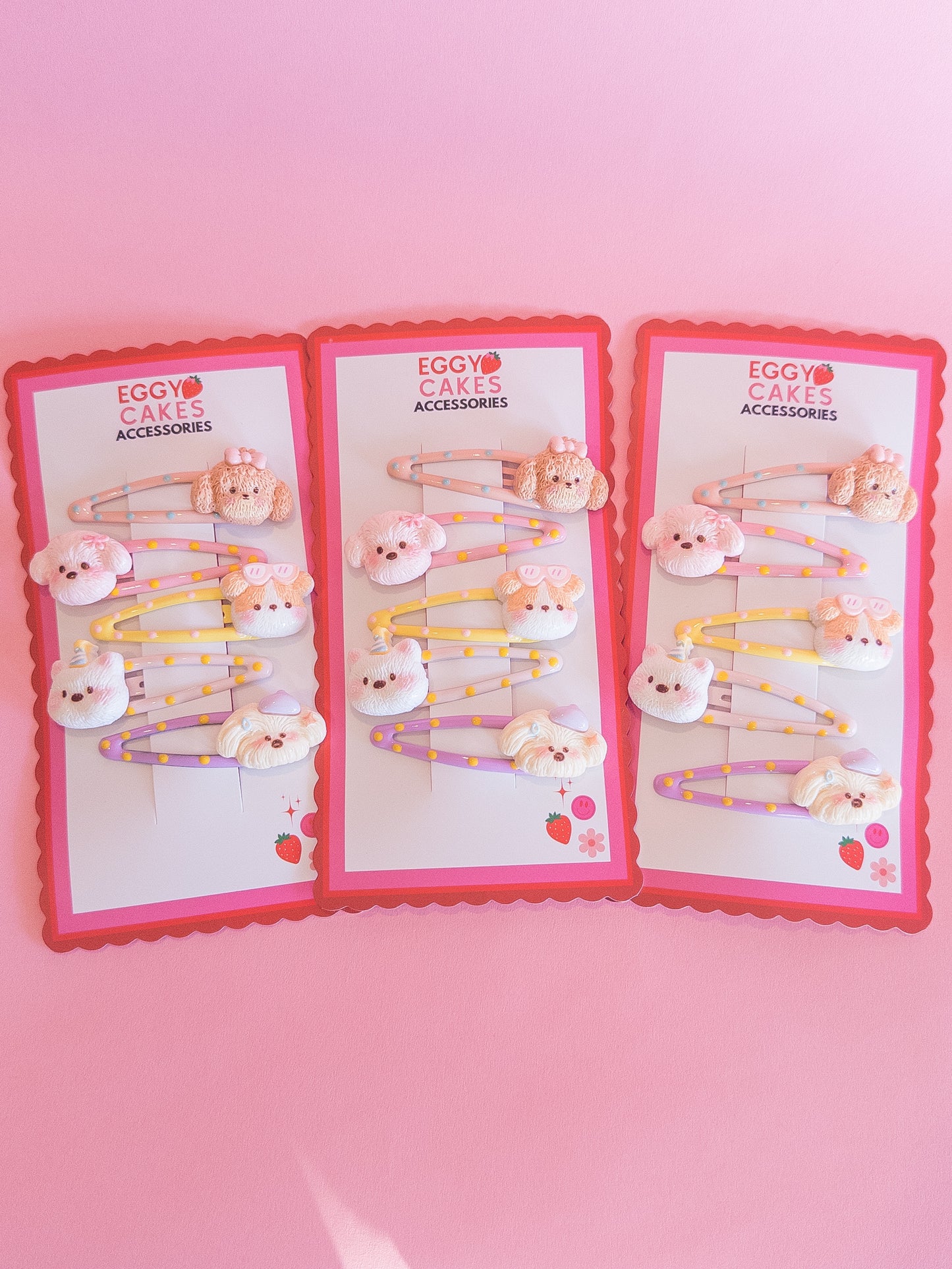 Puppy Love Polka Dot Hair Clips