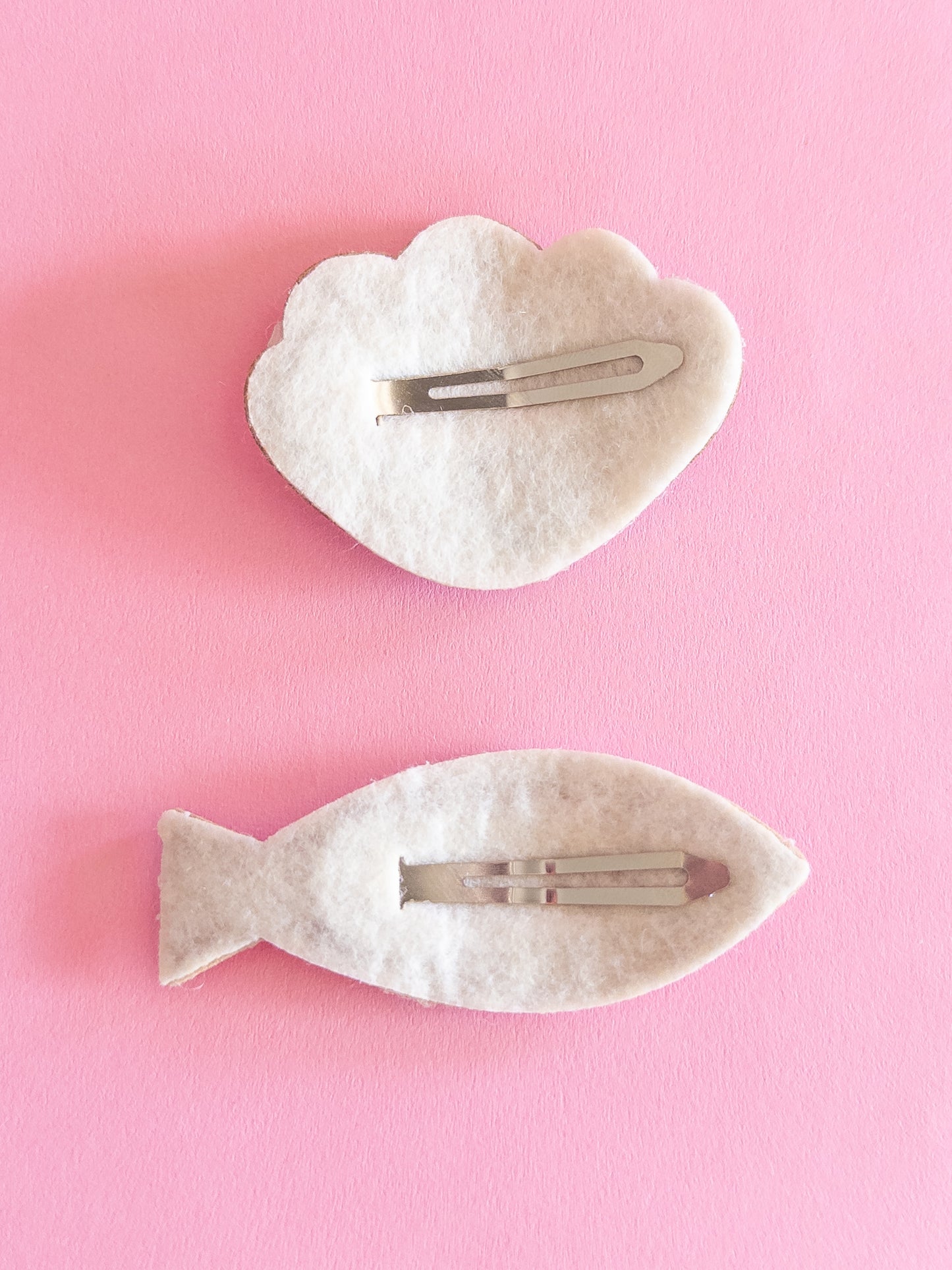 Fish Seashell Faux Leather Hair Clips