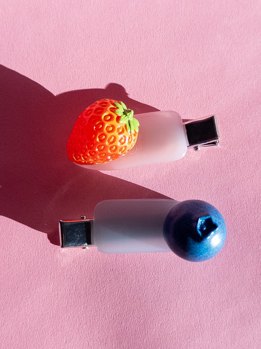 Blueberry and Strawberry Hair Clip