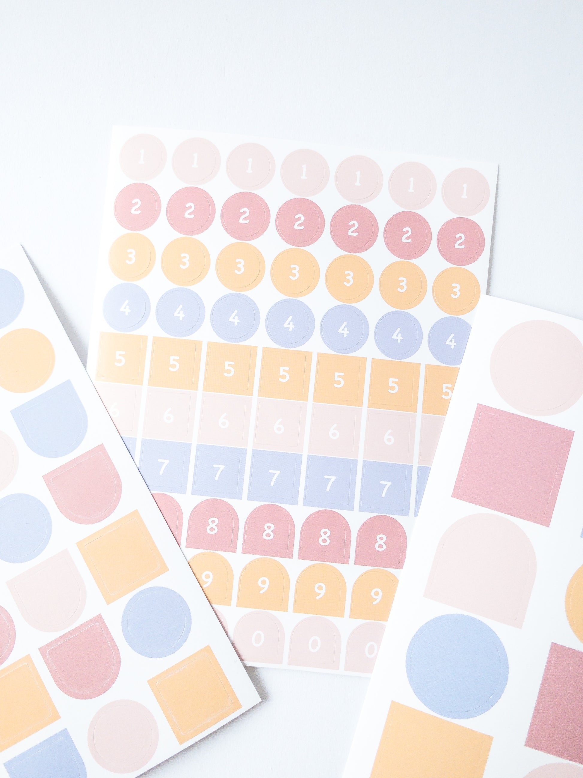 Pastel Shapes and Numbers Stickers – Eggy Cakes